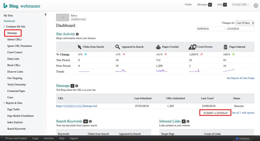 Bing Webmaster Toolsにサイトマップを追加する方法