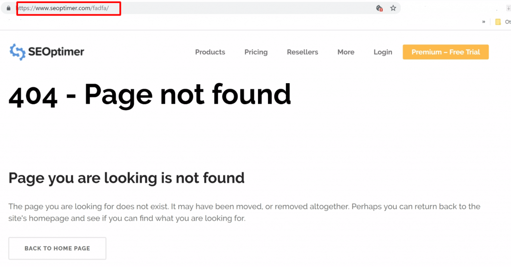 404 sayfa bulunamadı hata mesajı