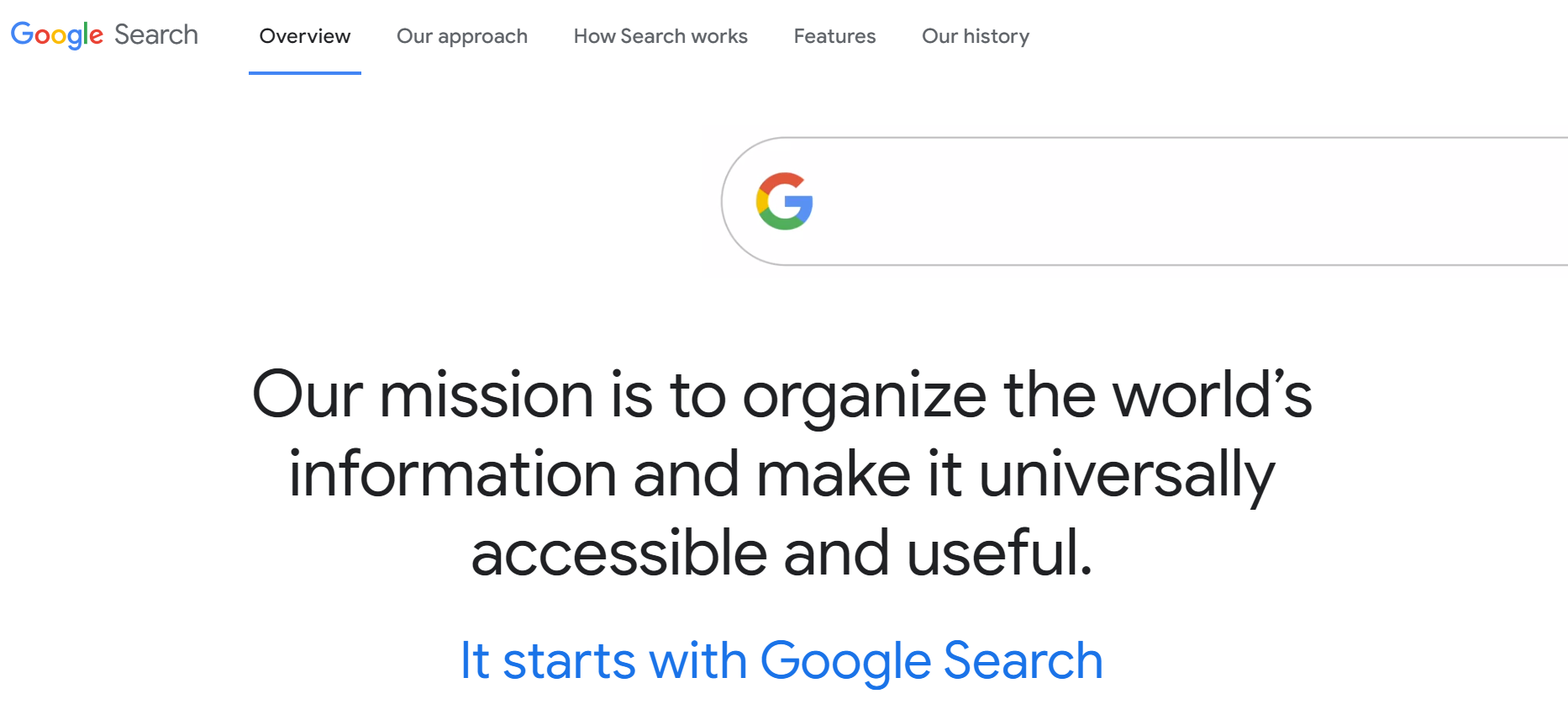 déclaration de mission de Google